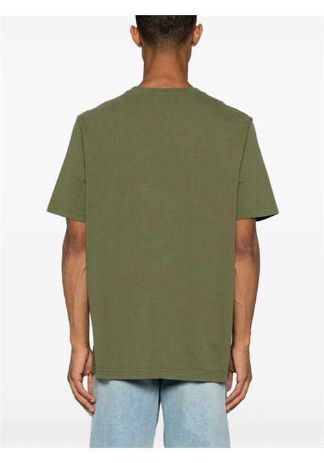 T-shirt con applicazione Bold Fox Head in verde Maison kitsuné - uomo MAISON KITSUNÉ | MM00127KJ0118P384